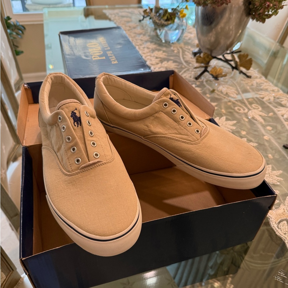 Polo by Ralph Lauren Men's Tan Canvas Sneakers